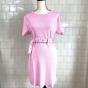 🆕 MISSGUIDED ribbed belted dress in pink